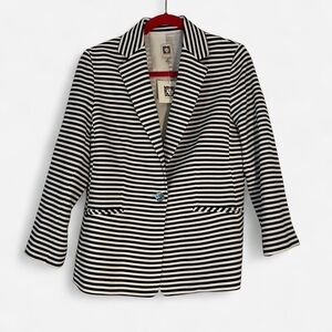 Anne Klein Black and White Striped Blazer